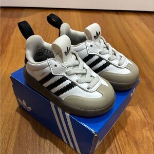 adidas Kids Sneakers in White, Black, and Tan